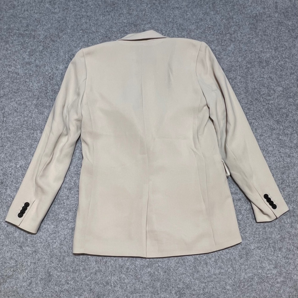 HM Womens Beige Single Button Notched Lapel Blazer Jacket XS - Picture 3 of 8